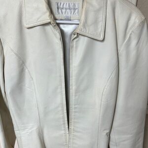Worthington Women's Ivory Leather Jacket